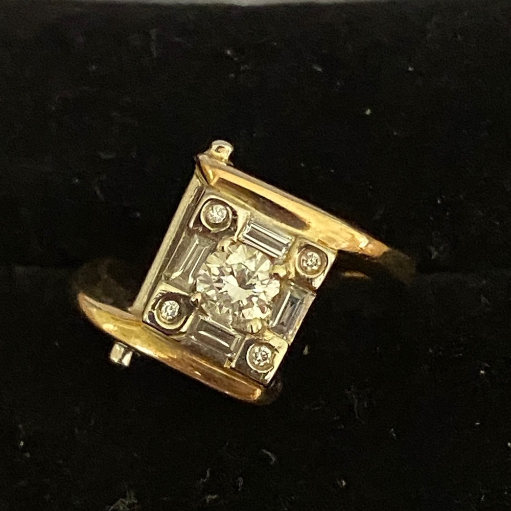 Claude Thibaudeau 14K Gold & Platinum Diamond Ring | .61 tdw (size 5.25)